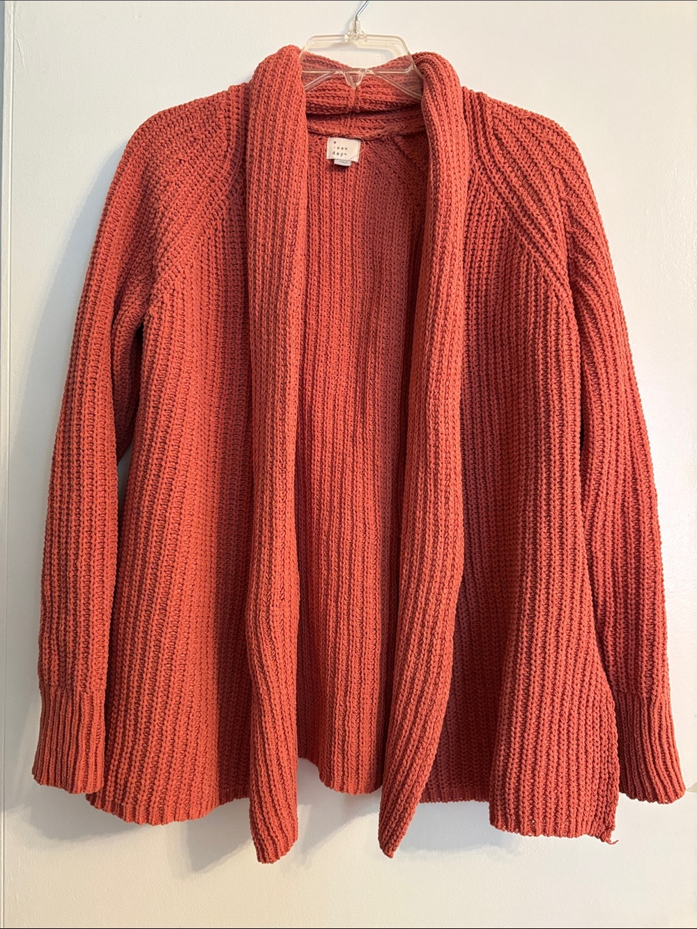 a new day Coral Open-Front Chunky Knit Cardigan